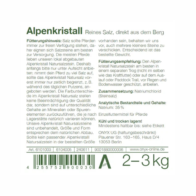 Alpenkristall Natursalzstein 2 bis 3kg